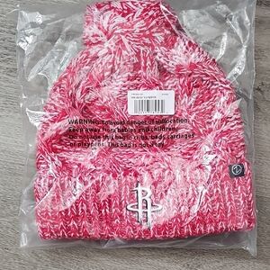 Houston Rockets Pink Marled Pom Beanie